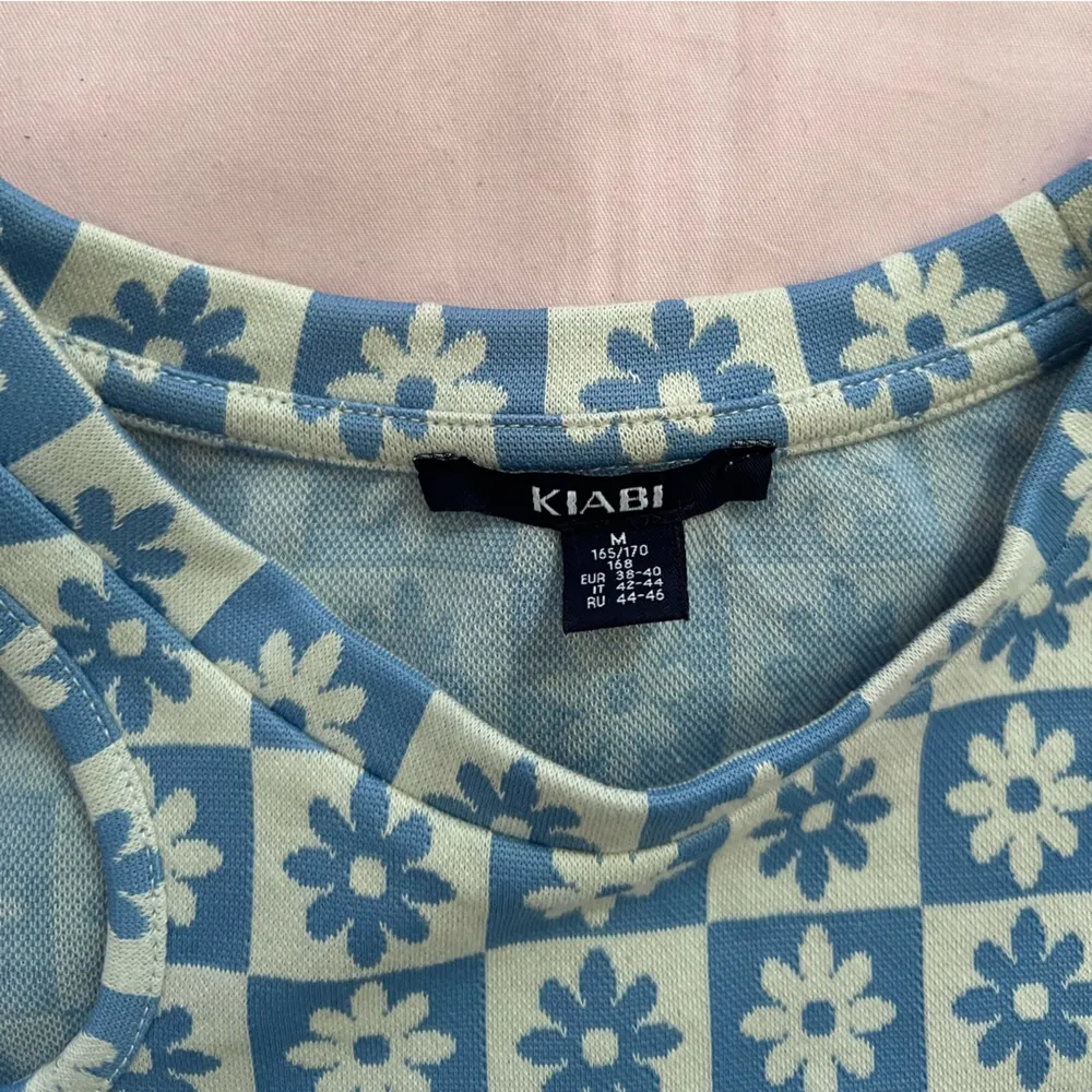 Flower checkered cut out top White Size M - Image 3