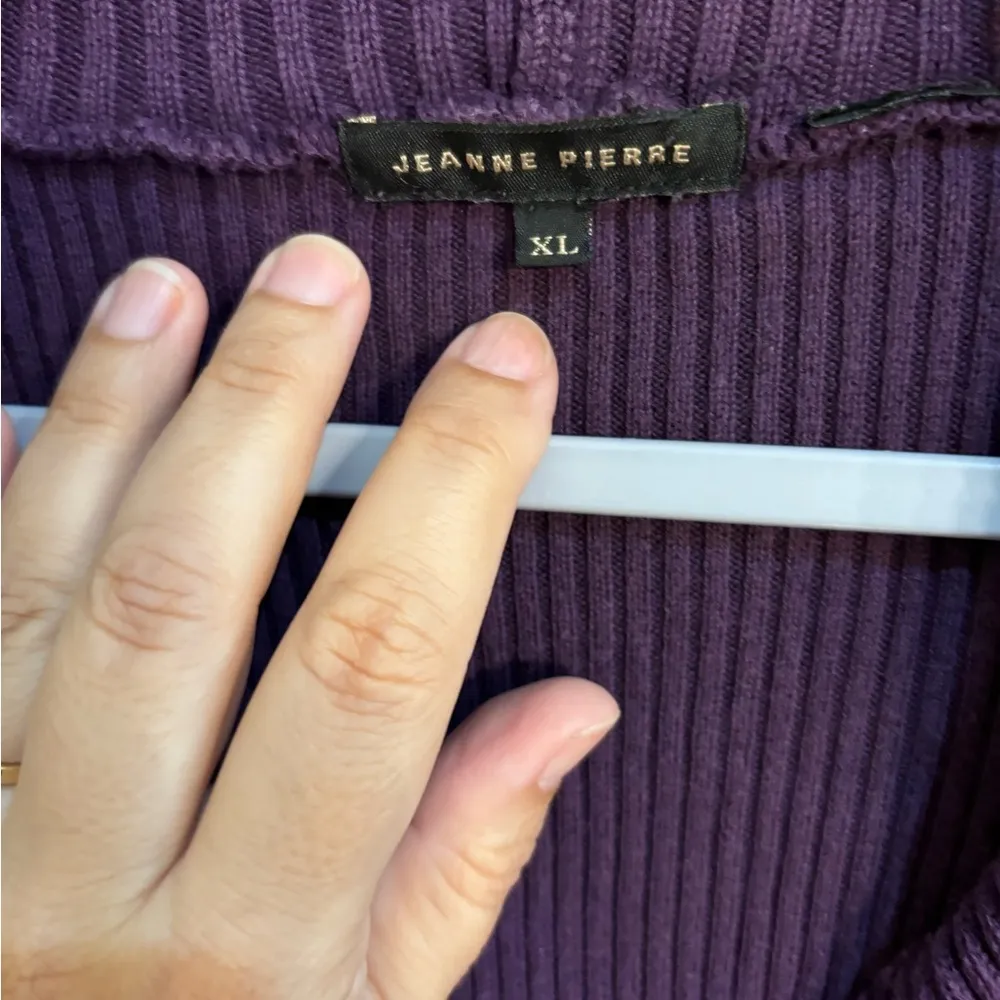 Jeanne Pierrre womens one button flare sleeve cardigan sweater purple XL - Image 2