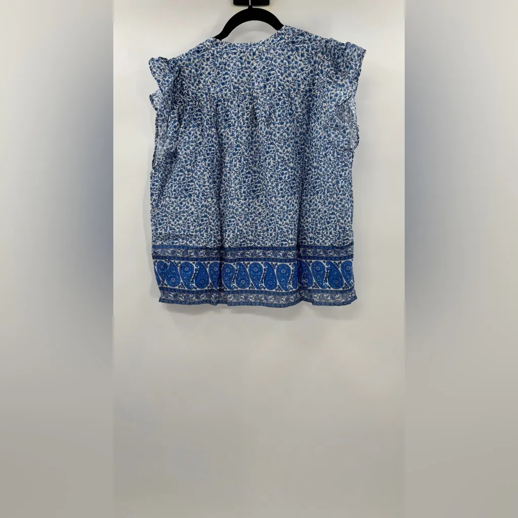 J.Crew Flutter-sleeve button-up shirt in bandana block print - Image 6