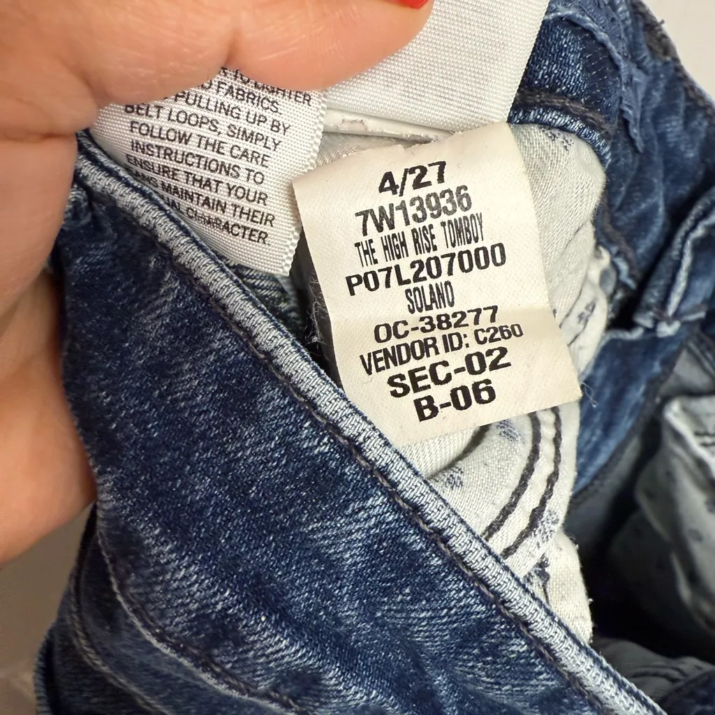 Lucky Brand Jeans Womens 4 27 High Rise Tomboy Straight Cone Denim Destressed - Image 10