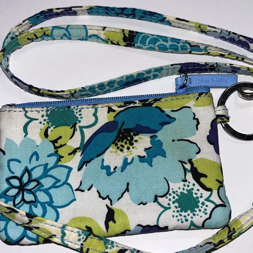 Vera Bradley  Floral Lanyard Blue and Green - Image 2