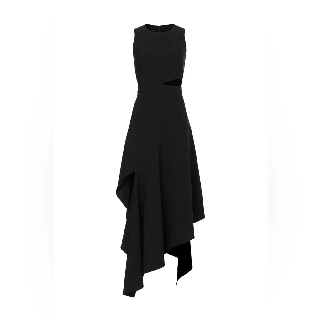 Chic Asymmetrical Black Dress Size 0 - Image 3