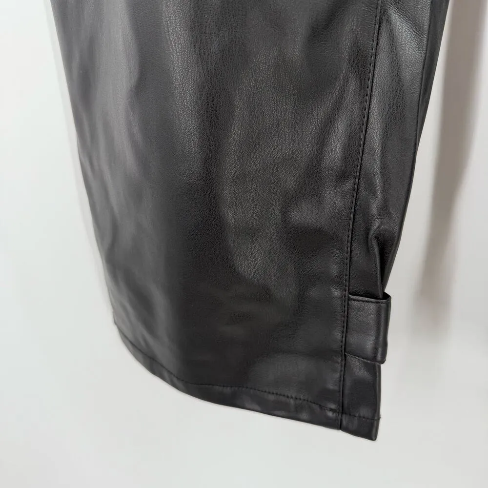 Pistola Pants SZ 24W Tammy High Waist Button Fly Black Faux Leather Trousers NWT - Image 12