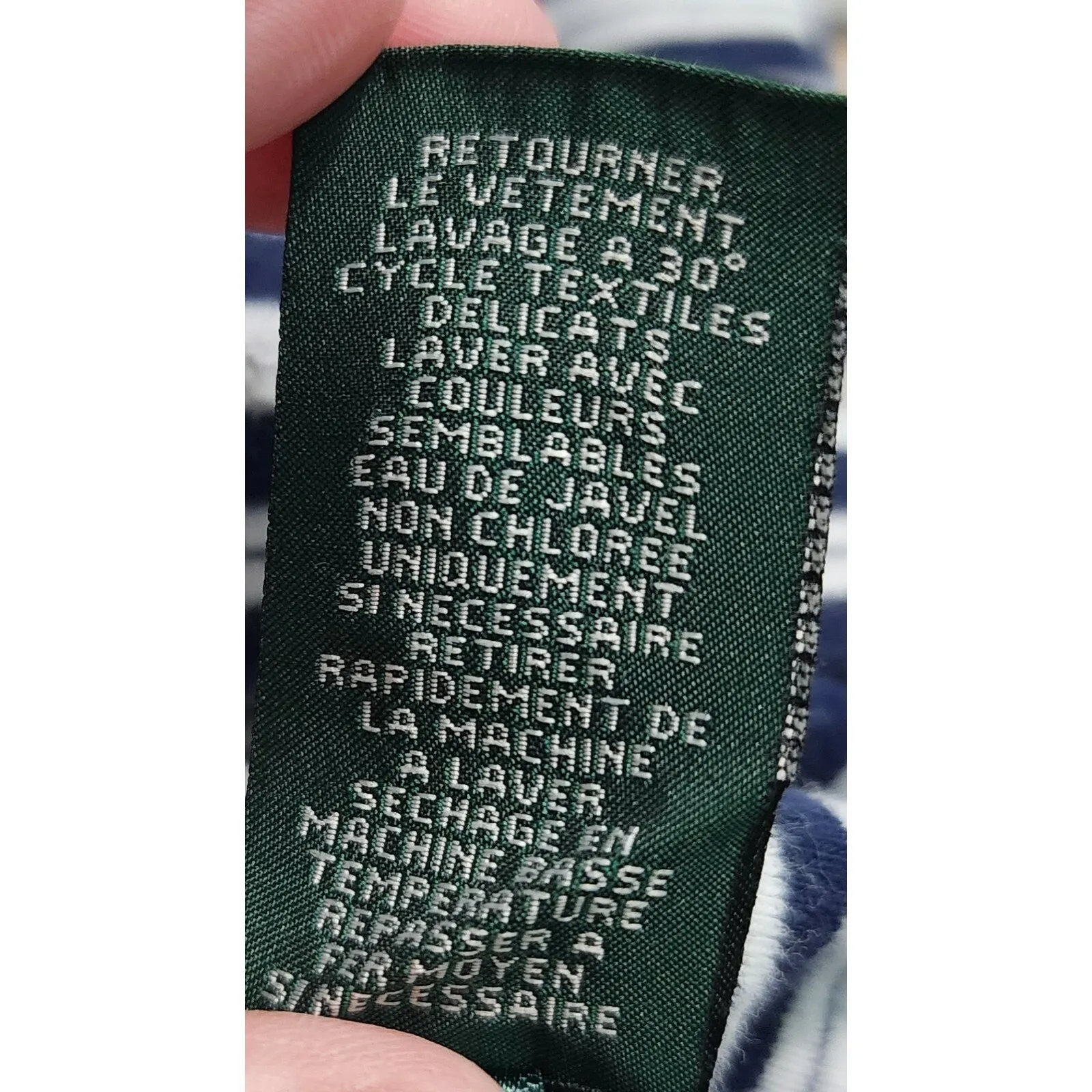 LRL Ralph Lauren Striped Top‎ Denim Trim Casual Tee Shirt Small - Image 7