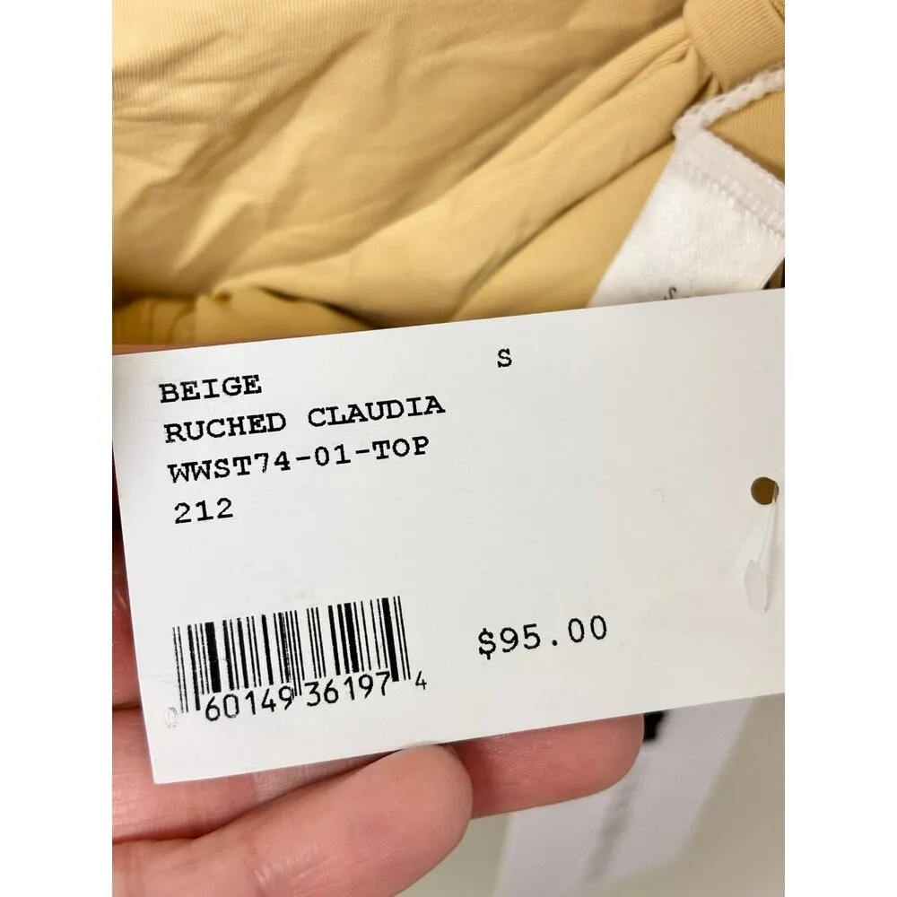 NWT WeWoreWhat Ruched Claudia Bikini Top & Delilah Bikini Bottom Set Beige S / P - Image 7
