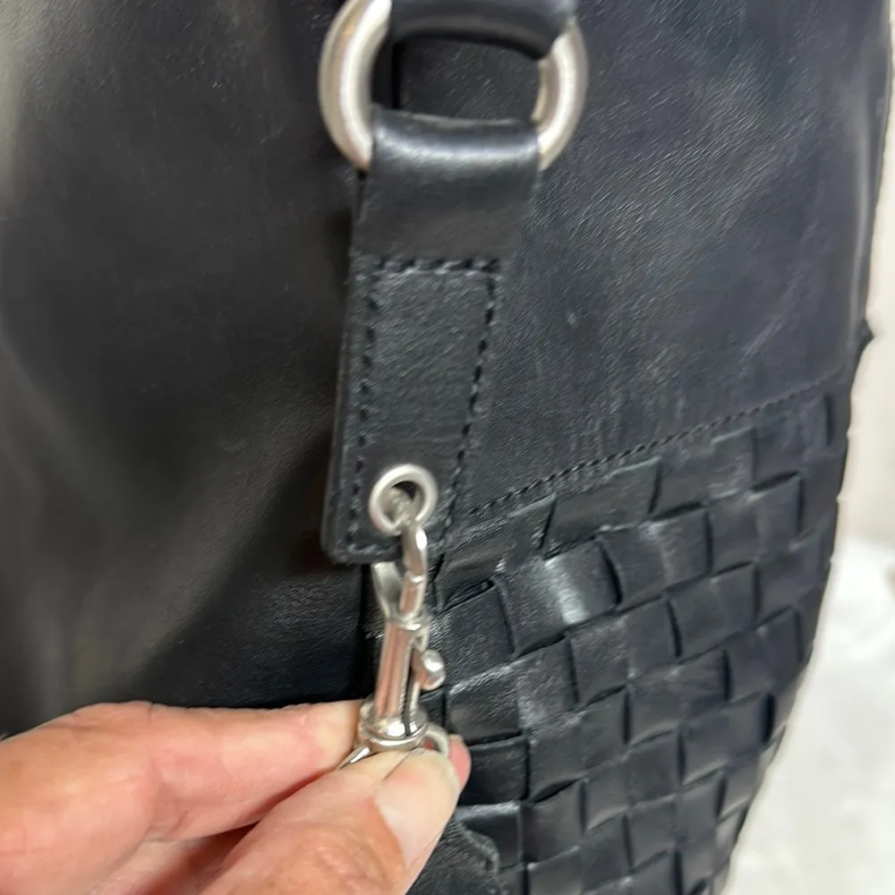 PATRICIA NASH SLOUCHY DISTRESSED 3 WAY WEAVE PALOMA HANDBAG Black with Dustbag - Image 13