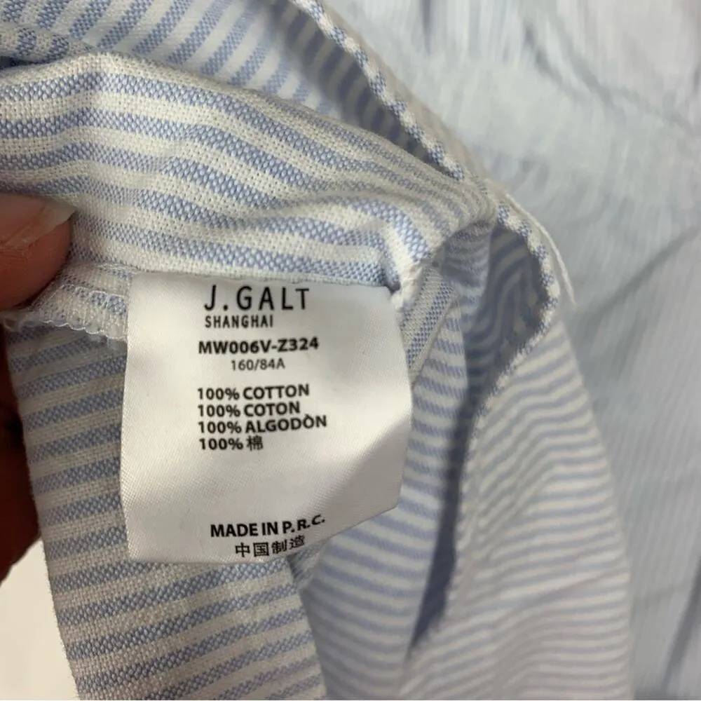 John Galt women's one size small stripe dress blue white seersucker brandy mini - Image 8