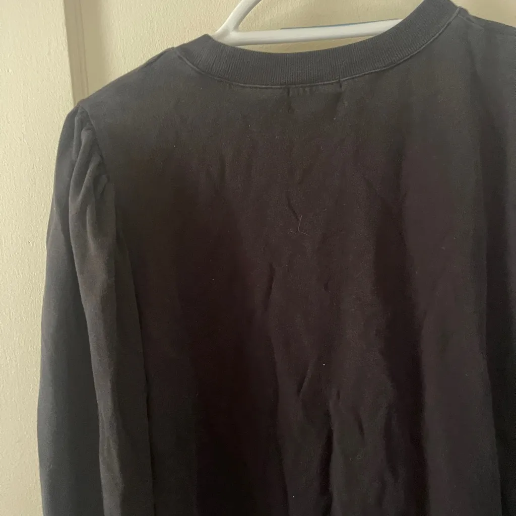 Summersalt The Softest French Terry Puff Sleeve Pulloverblack size large - Image 11