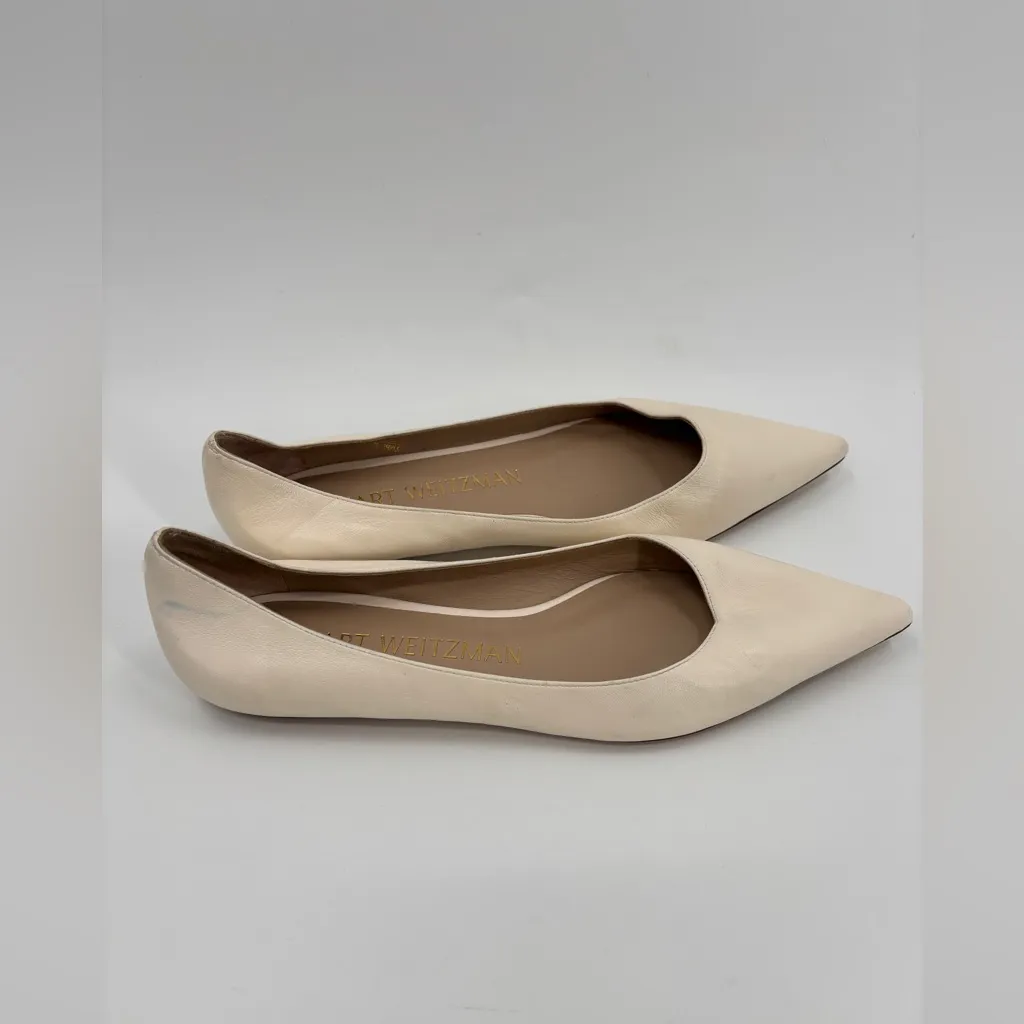 Stuart Weitzman Emilia Pointed Toe Flats in Seashell - Image 5