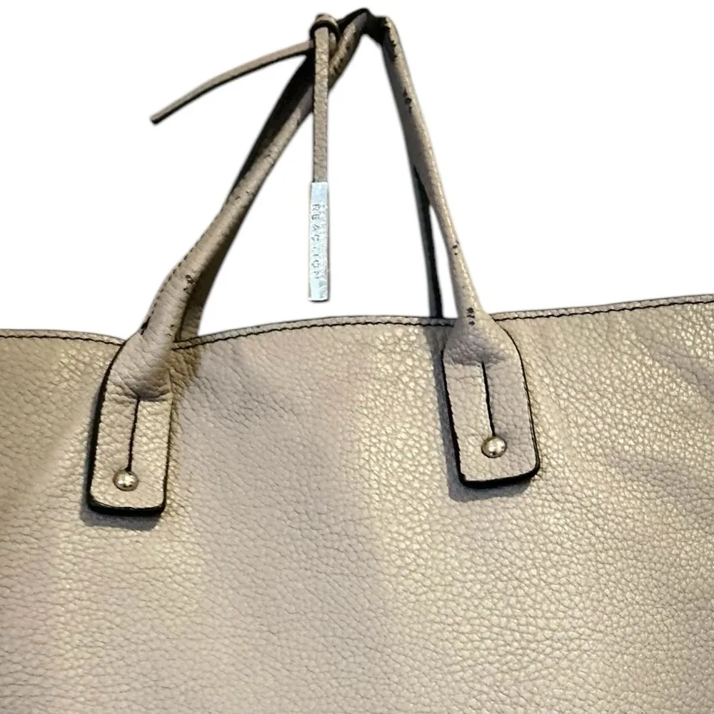 Women's grey Leather Tote Bag Zip Closure Casual Kenneth‎ Cole Handbag - Image 16