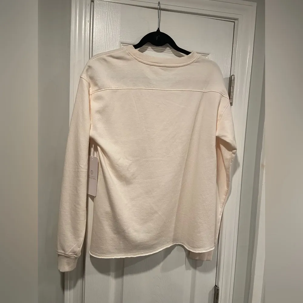 NWT Balance Collection Size S Cream Embroidered Ombré Love Soft Crew Sweatshirt - Image 11