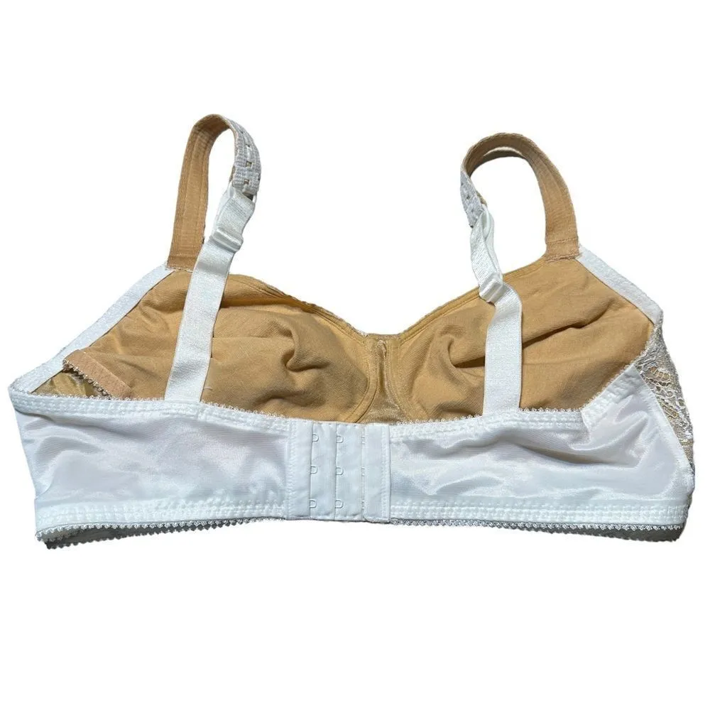 Classique Beige White Lace Bra Size 36C Tan - Image 4