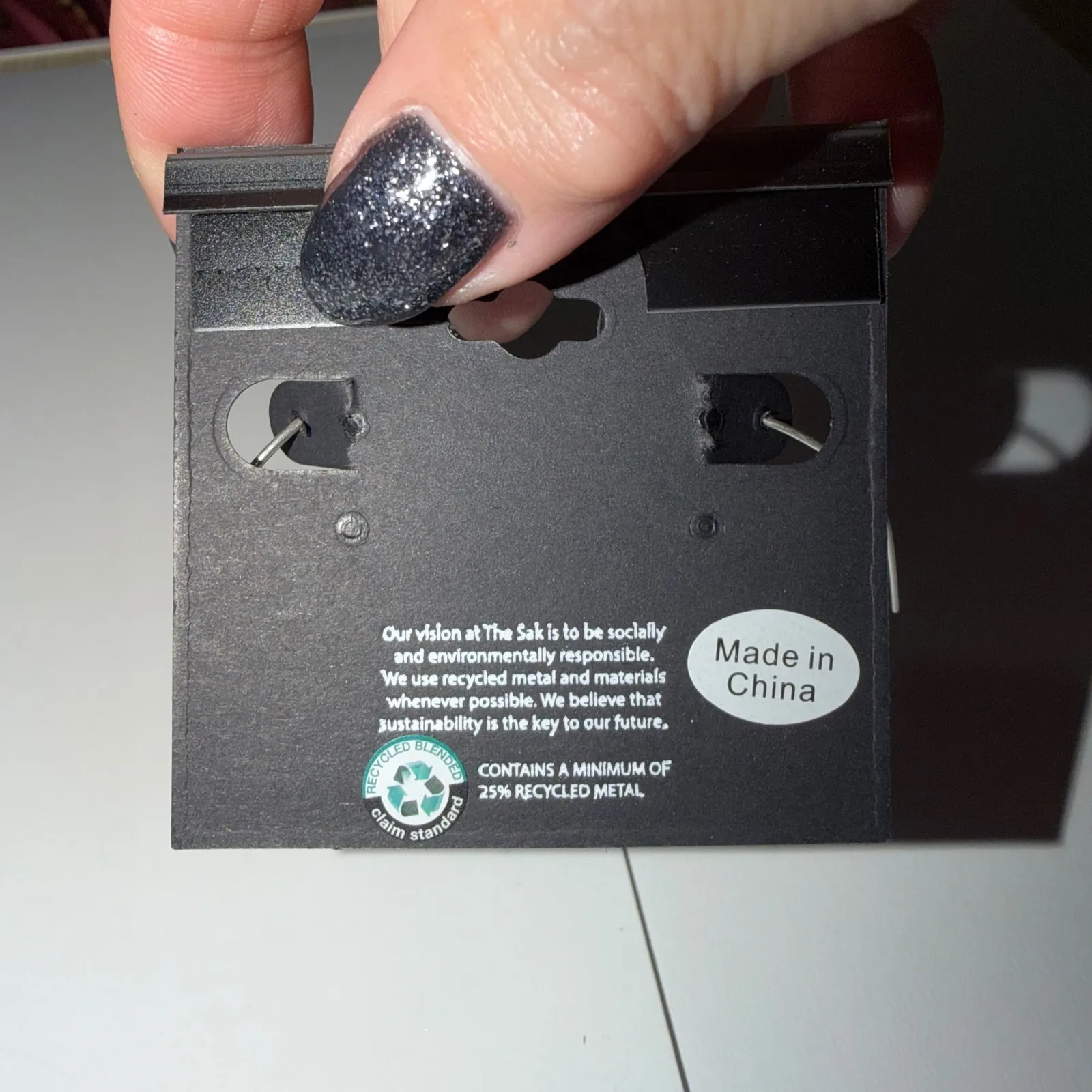 The Sak Silver Tone Double Arc Hoop Earrings - Image 6