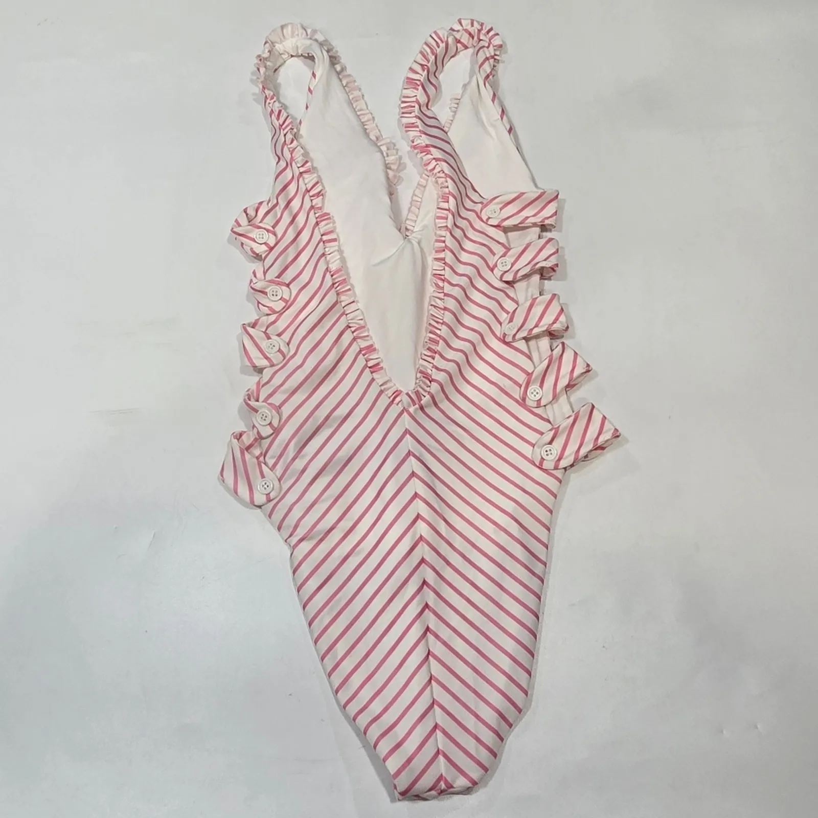 Tularosa Bettie One Piece in Pink & White Stripe XXS - Image 10