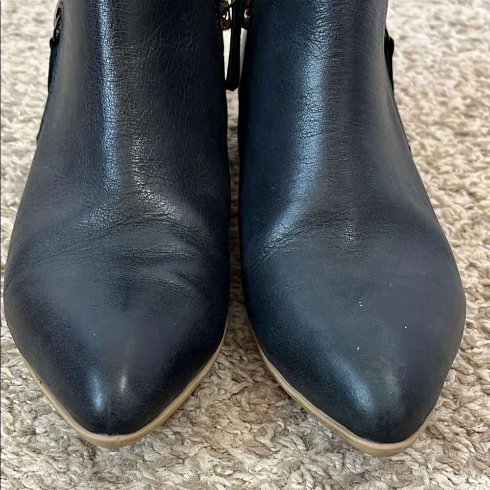 Bueno Footwear Vale Leather Black Minimal Ankle Boots - Size 38 EU 7 US - Image 5