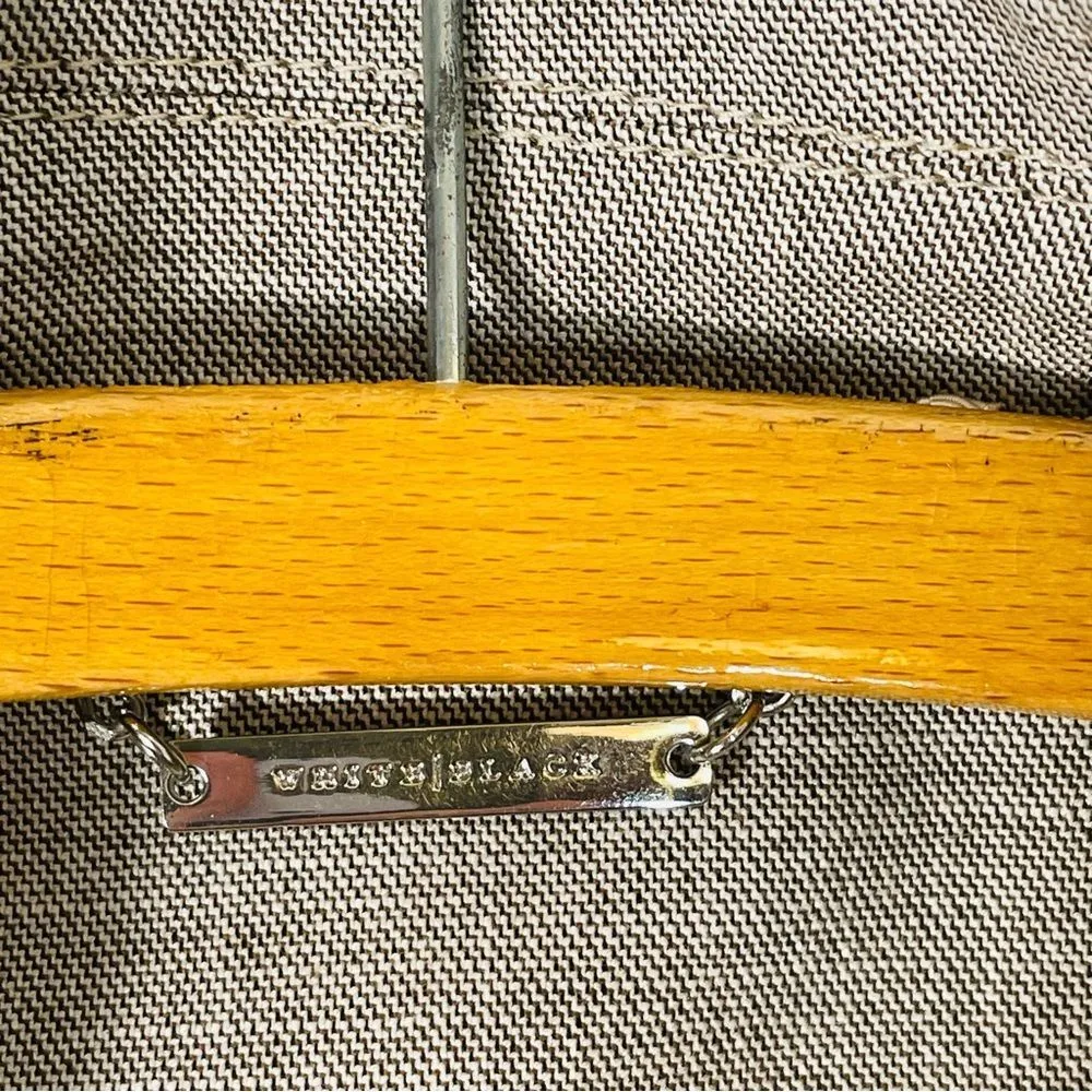 White House Black Market Gray/Light Tan 3/4 Sleeve Blazer Size 00 - Image 7