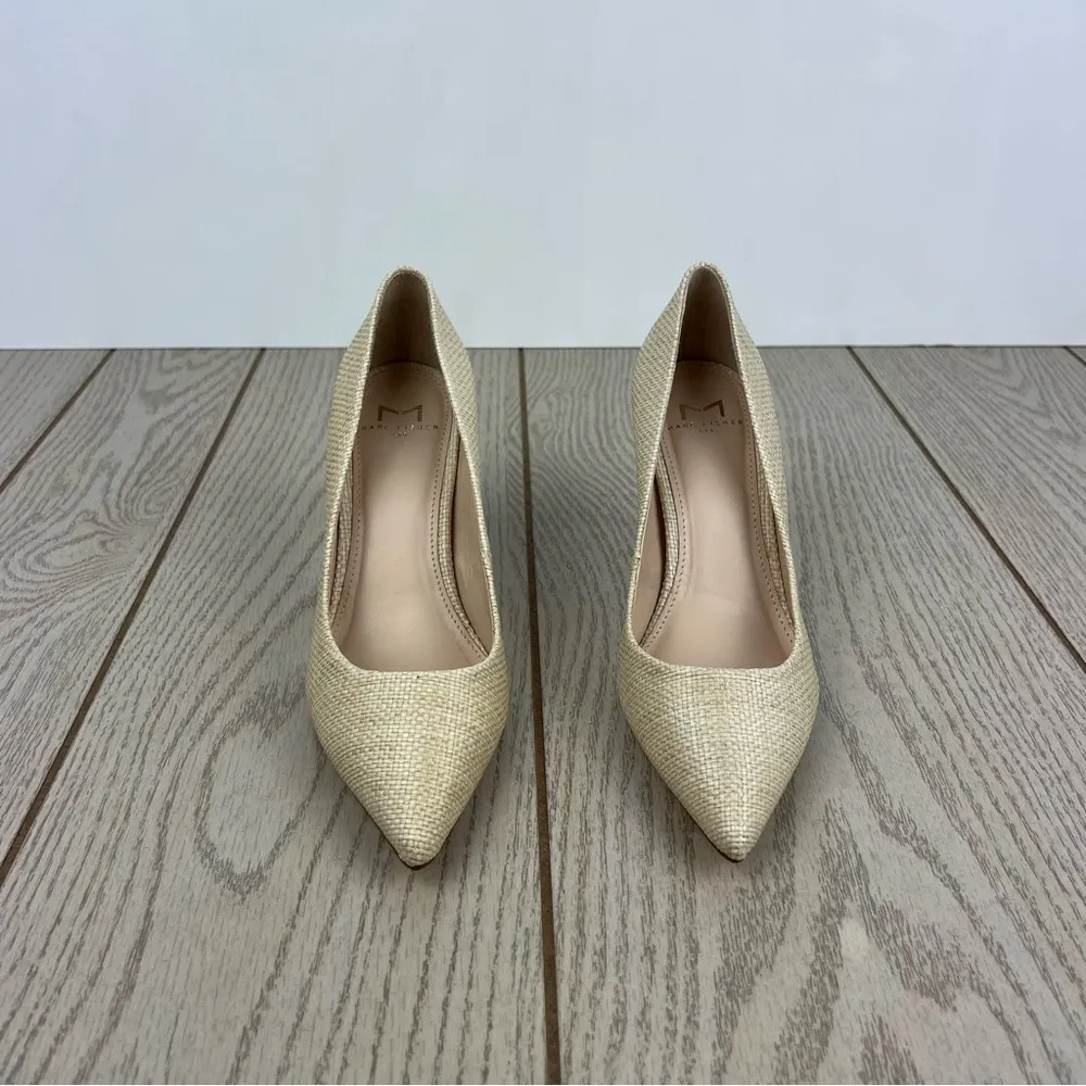 Marc Fisher LTD Women's Salley Woven Pointed Toe Pump 6M Medium Natural $130 - Image 2