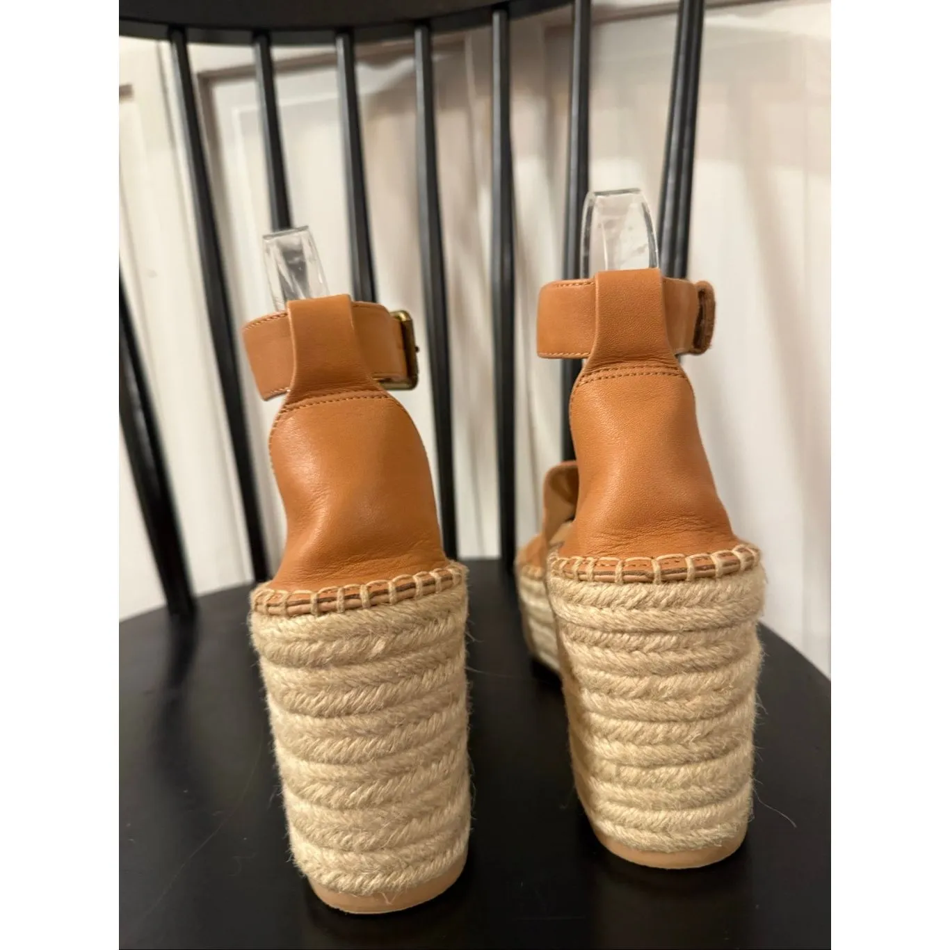 Soludos platform espadrille wedge leather sandals size 6 - Image 8