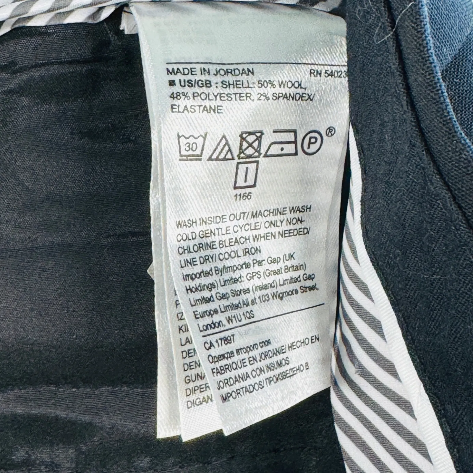 Banana Republic Ryan Italian Wool Dress Pants Black 6P Petite Machine Wash Lined - Image 4