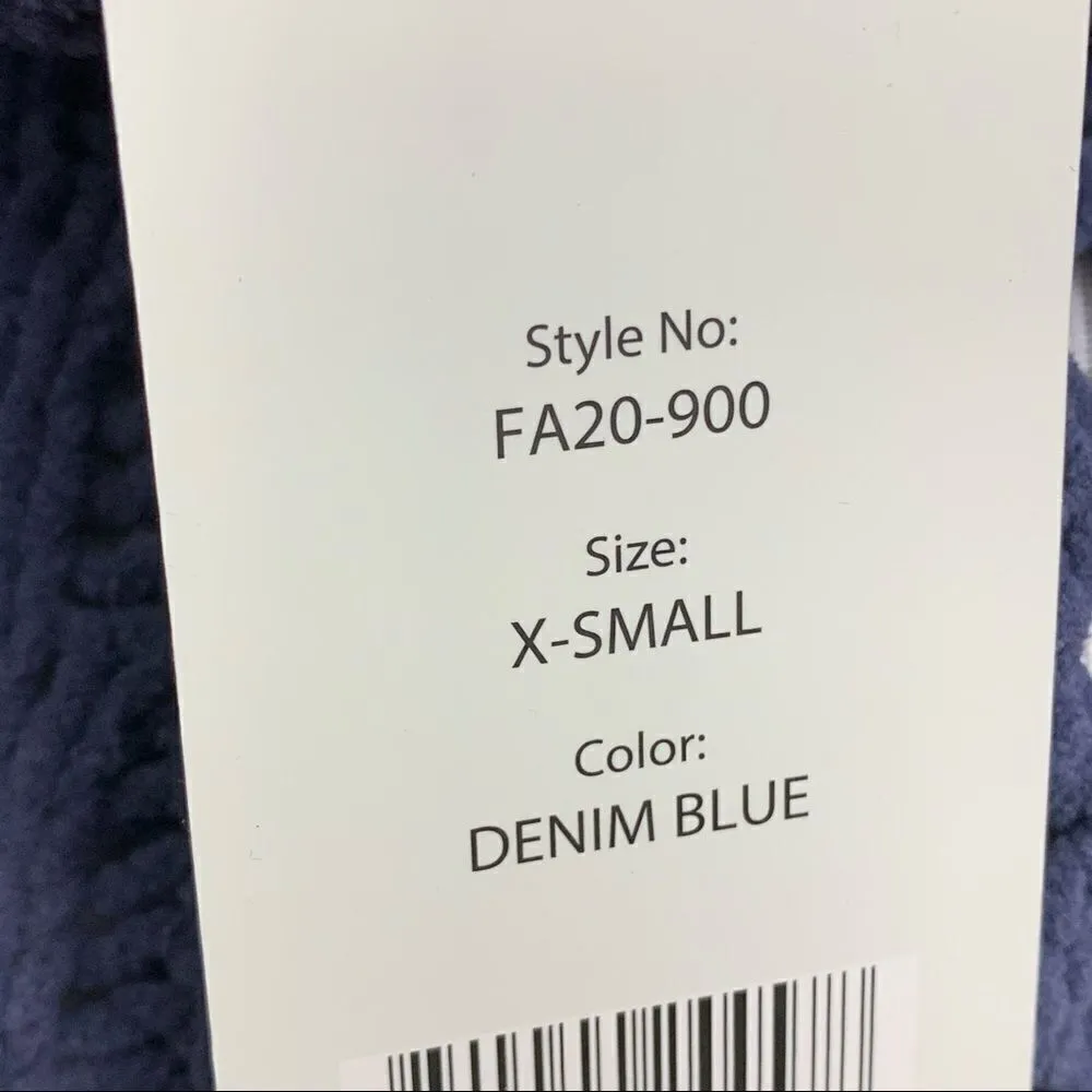 KENDALL & KYLIE open knit chenille style oversized boxy fit sweater in denim xs - Image 5