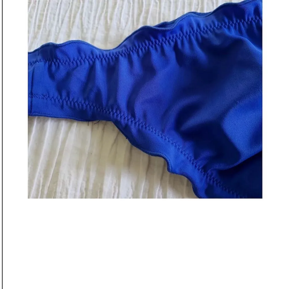 Victoria's Secret  Ruffle Cheeky Bikini Bottom Hot Pink & Blue Size S - Image 5