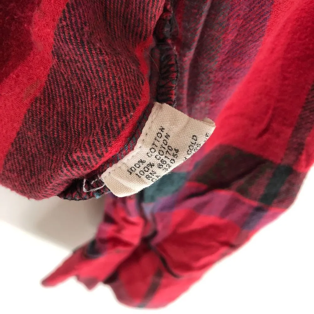 BDG Urban Outfitters Womens Flannel Shirt Boyfriend Fit 100% Cotton Plaid Red XS - Image 4