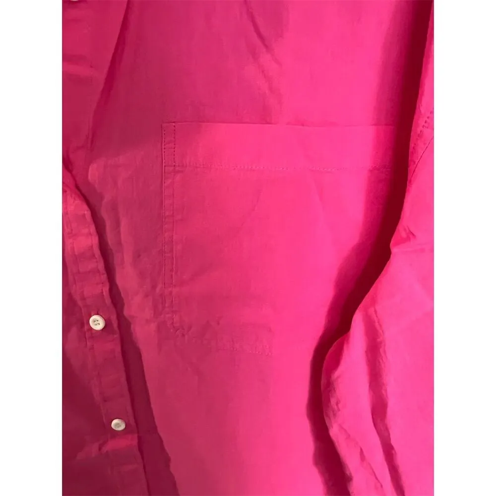 Women's 2XL Pink Oversized Button-Up Shirt Long Sleeve Casual - Image 5