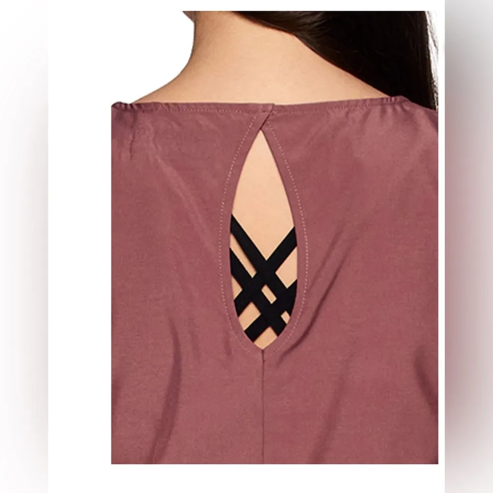 Avalanche Women's Drawstring Waist Short Sleeve Woven Dress With Pockets size L - Image 5