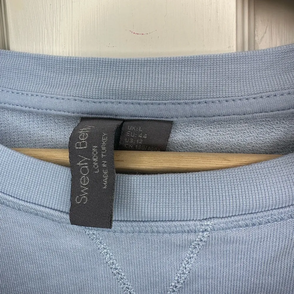 Sweaty Betty Sky Blue After Class Longline Crewneck Top Long Sleeve Sweater L - Image 4