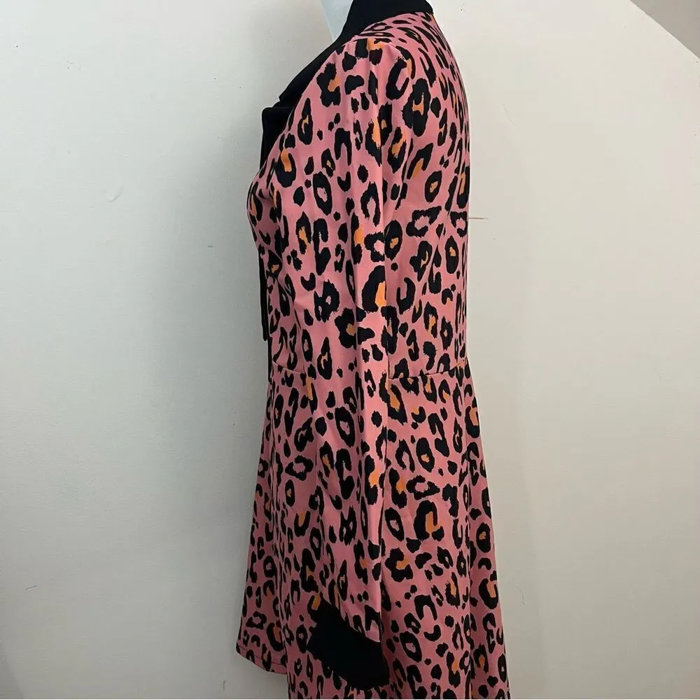 Laroque Mod Style Cheetah Print Shift Dress S Pink - Image 3