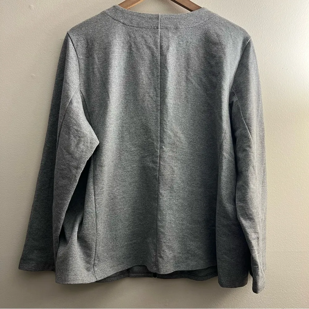 Eileen Fisher grey full Zip Up Cardigan Jacket Organic cotton XL - Image 2