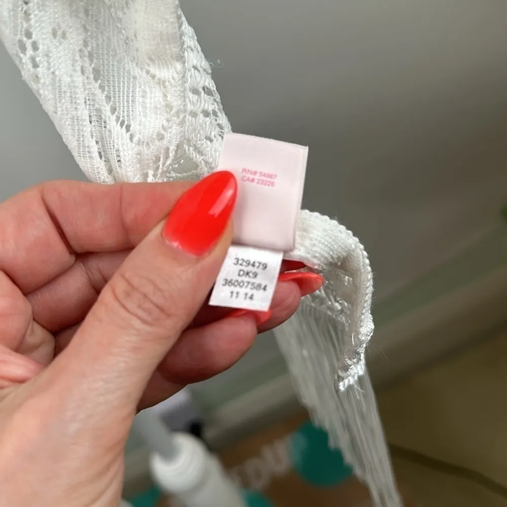 Victorias Secret Swimsuit V Neck Swim Cover Up White Crochet Fringe Hem XS/S - Image 11