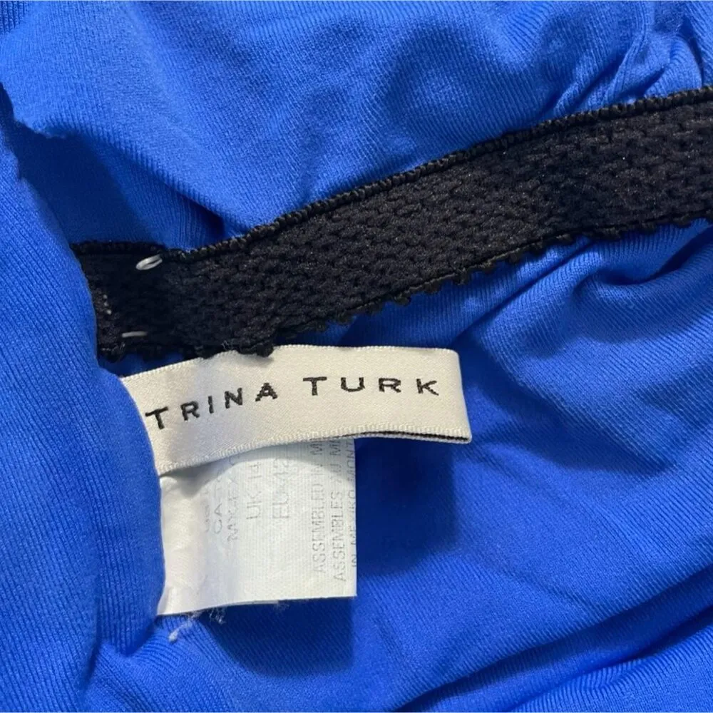 Trina Turk Size 10  Bathing Suit Swimwear One Piece Off The Shoulder Ruffle - Image 4