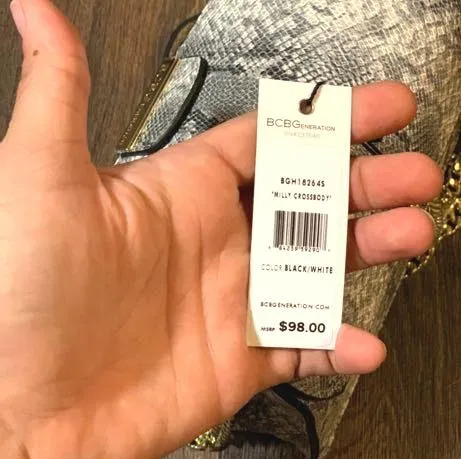 BCBGeneration Snakeskin Milly Crossbody Purse - Image 5