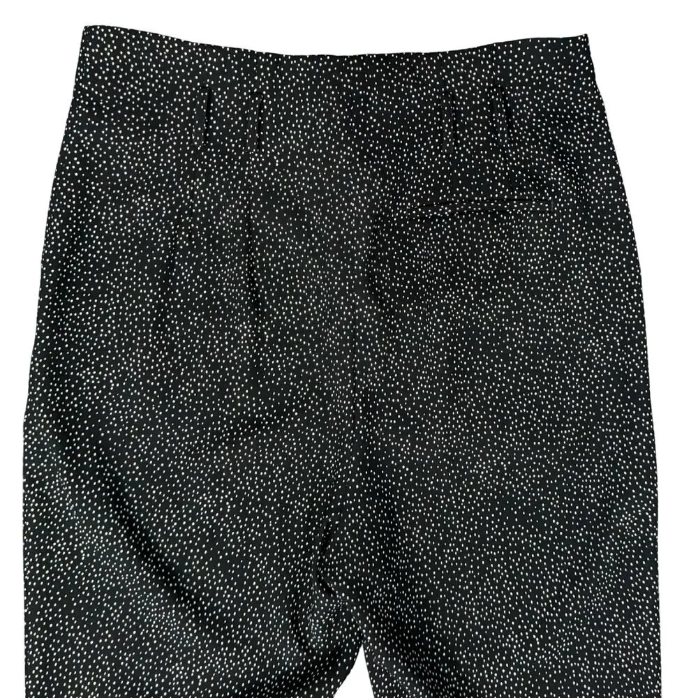 Express Black White Polka Dot Tapered Pleated Ankle High Rise Dress Pants sz 14 - Image 11
