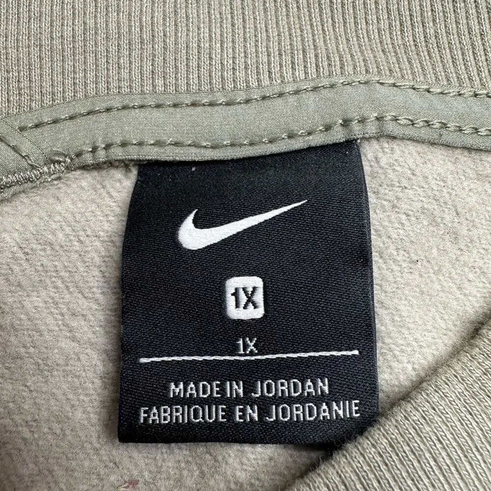 Nike: Sage Green Cropped Oversized V Neck Sweatshirt - Image 3