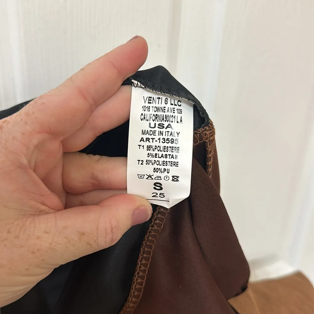 Venti 6 ColorBlock Suede & Vegan Leather Jacket Brown - Image 8