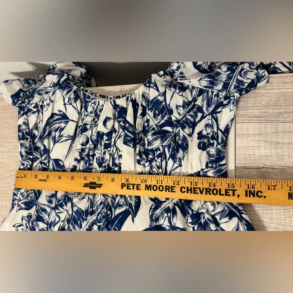 Abercrombie & Fitch Emerson Poplin Puff Sleeve Mini Dress Floral NWT Size Med P - Image 7