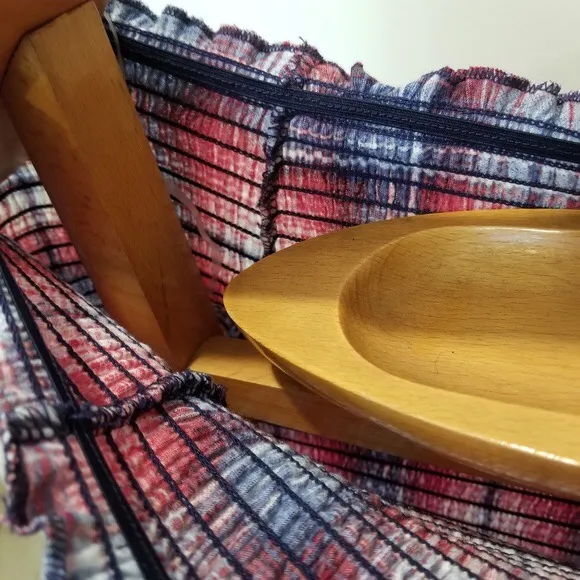 Almost Famous Plaid Red Blue White Off Shoulder - Image 5