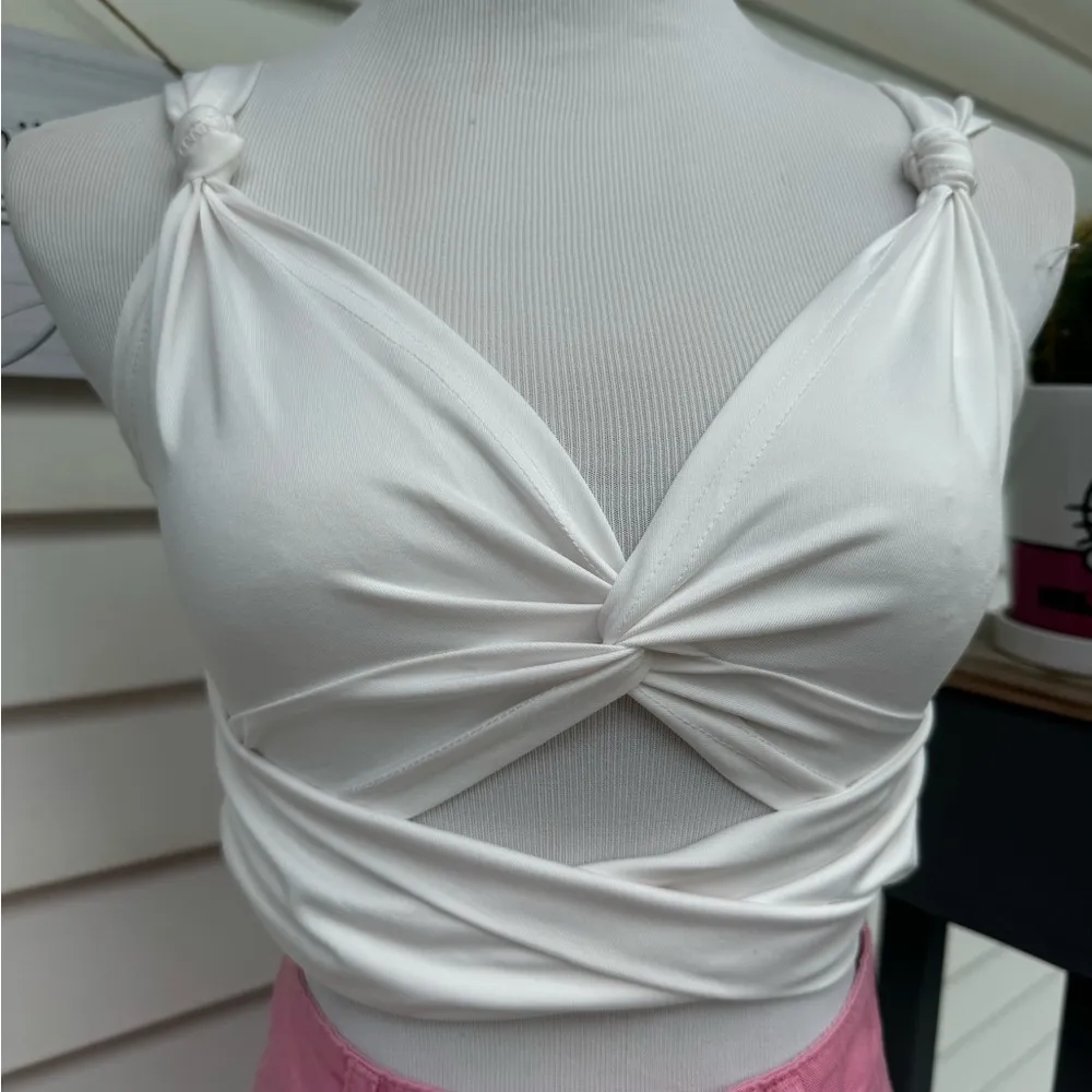 SheIn  white tank top tie back - Image 2