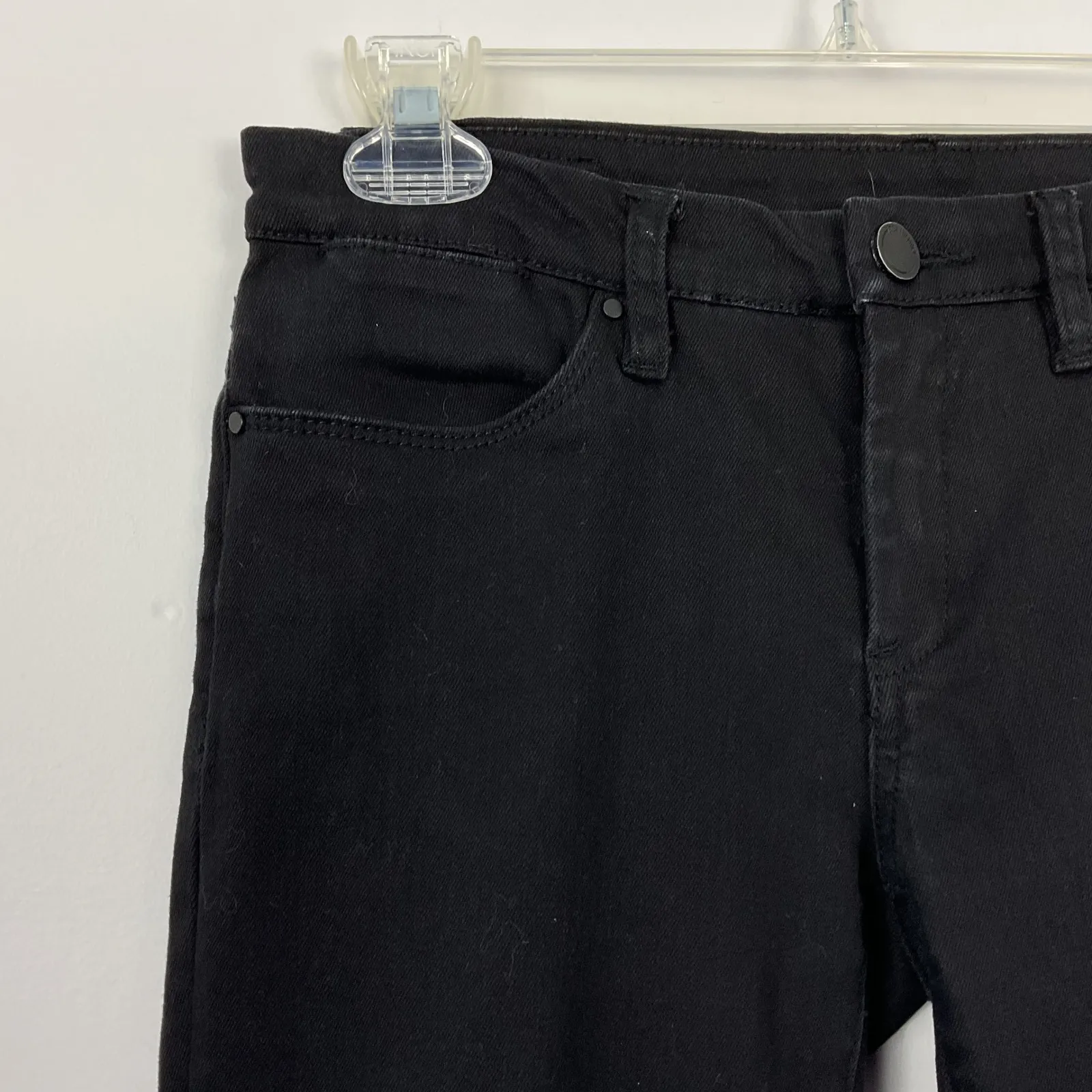 BLANKNYC Women's Crazy Train Black Distressed Skinny Jeans Raw Hem Size 27 - Image 3