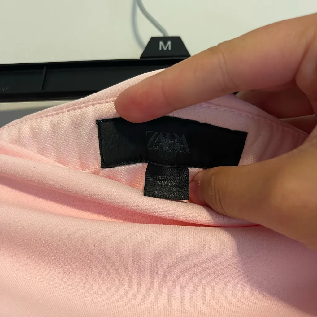 Zara Soft Pink Strapless Mdi Dress - Image 3