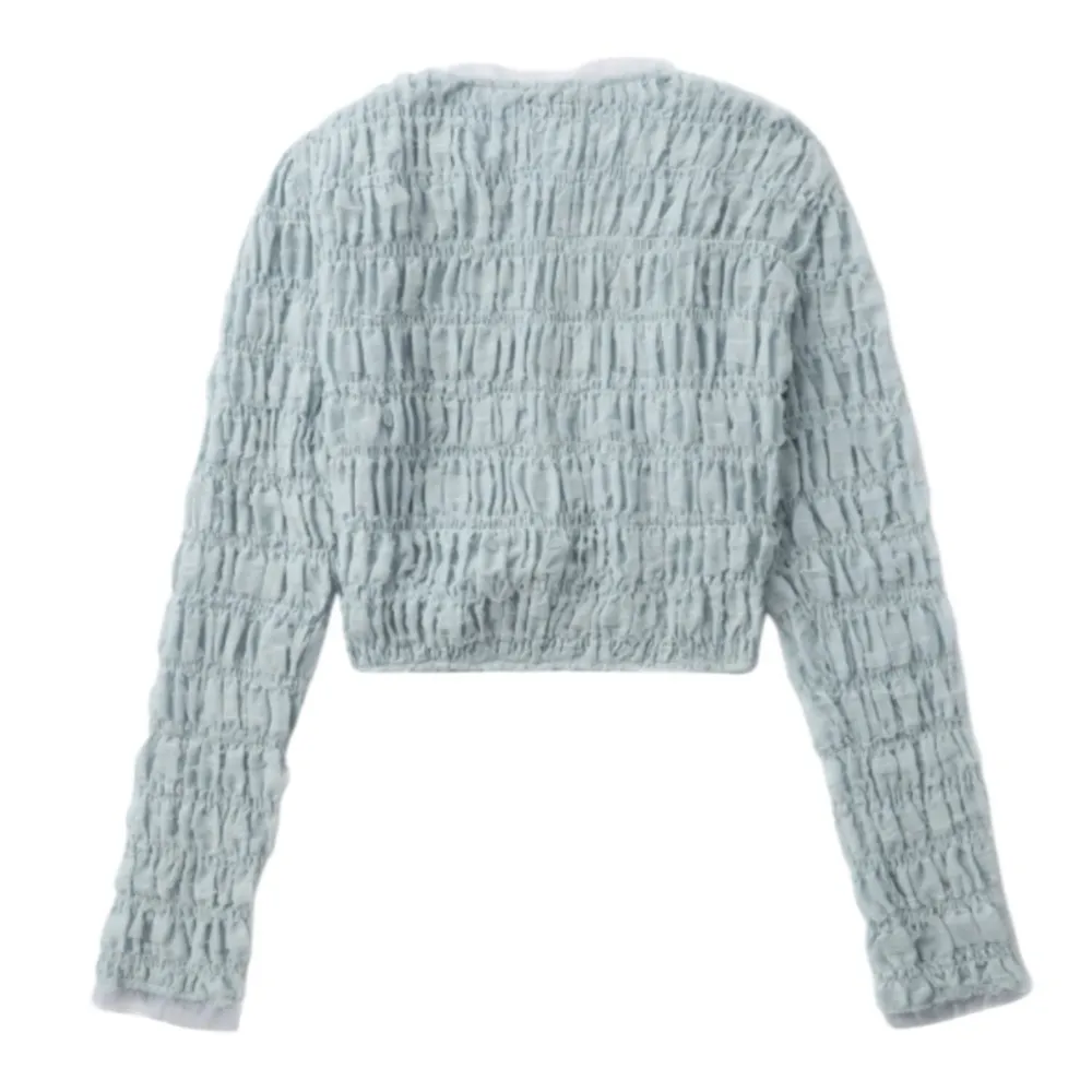 Sister Jane buttoned shirring top in dusty blue Size Medium - Image 8