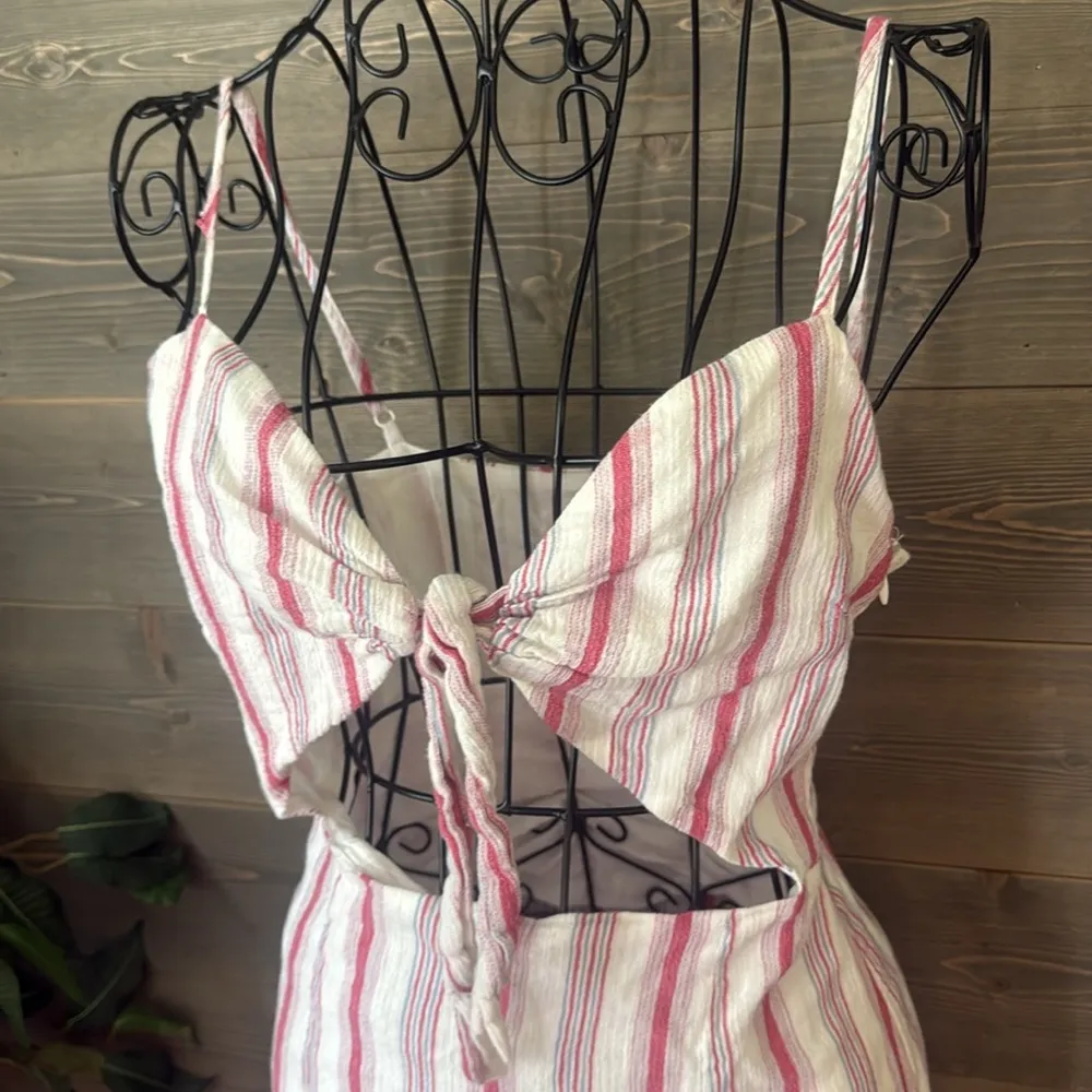 TOBI maroon and white blue striped spaghetti strap dress - Image 2