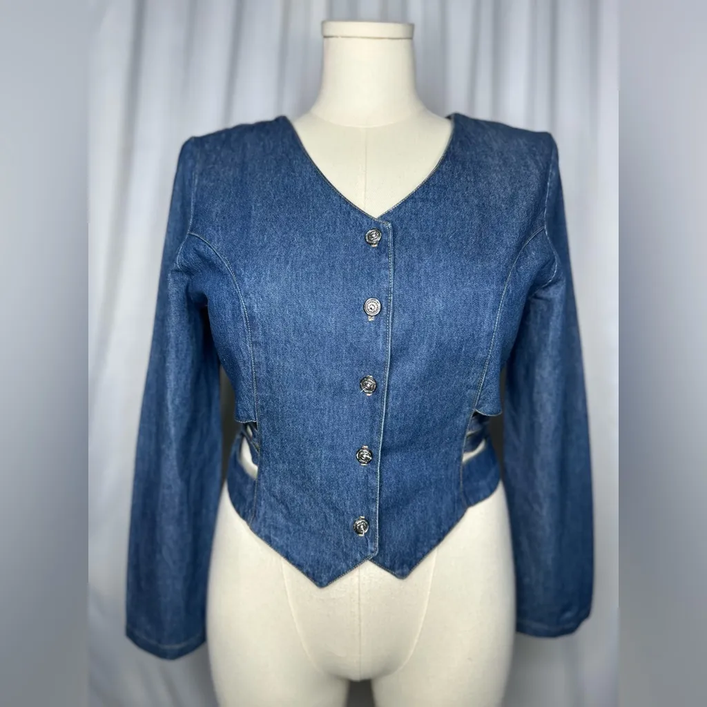 Denum Jeans Cutout Corset - Image 2