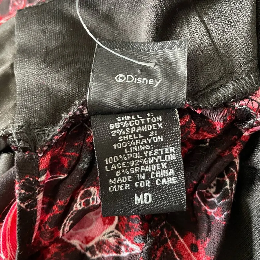 Hot Topic x Disney Babydoll Top M Belle Floral Lace Ruffle Camisole Keyhole Back - Image 9