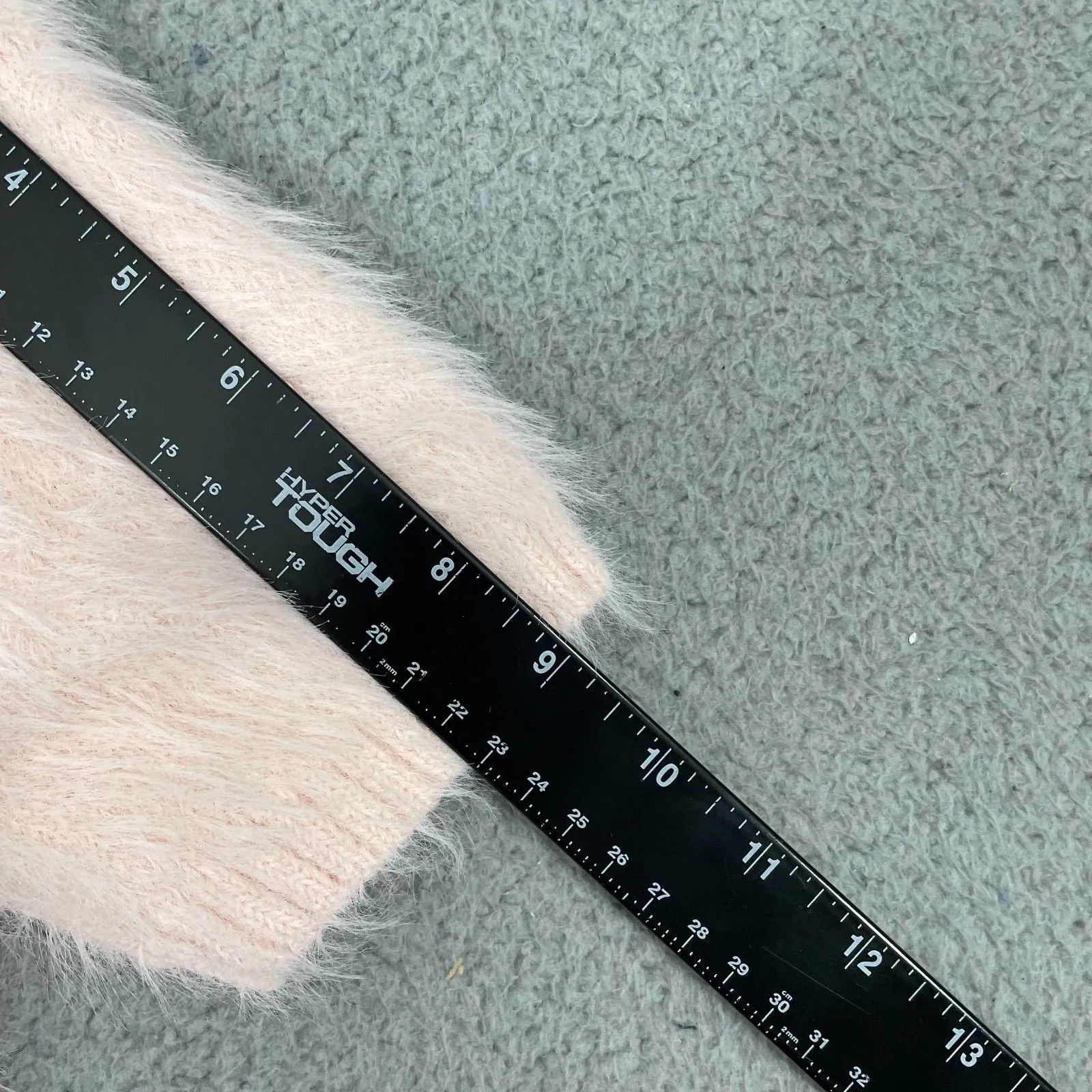 NWT Mink Pink Millie Fluffy Knit Tee Women L Blush Pink Short Sleeve Sweater - Image 11