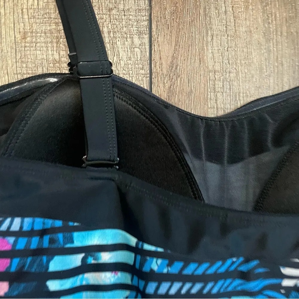 Cactus Womens Swim Swimsuit One Piece Retro Floral Stripe Padded Size 16 - Image 8