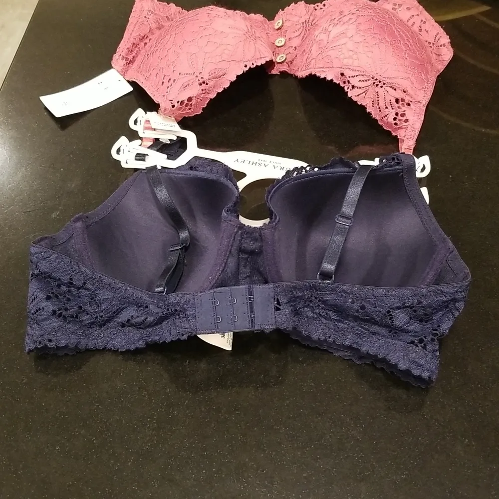 đź’•LAURA ASHLEYđź’• 2 Pack Bras ~ Pink & Blue Lace 36B NWT - Image 6
