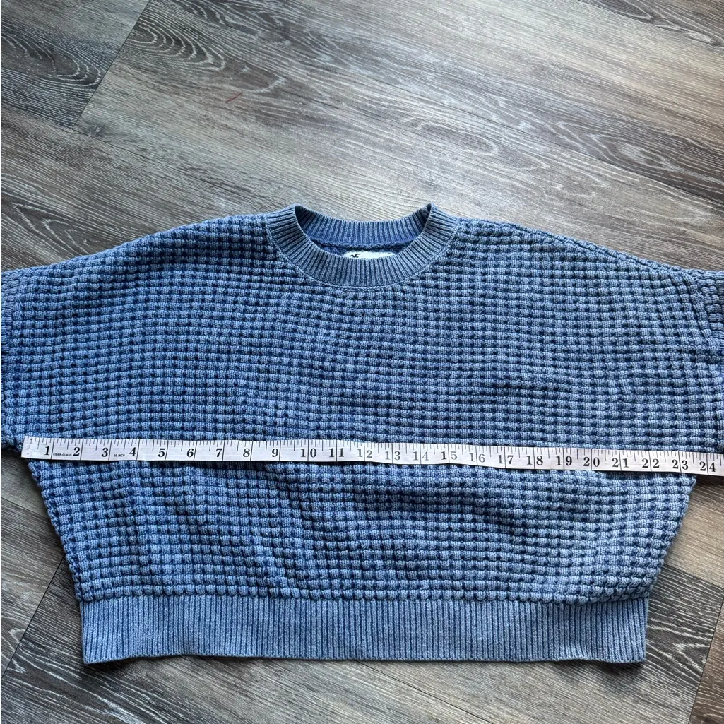 Hollister Easy Waffle Crew Sweater Rustic Blue S - Image 4